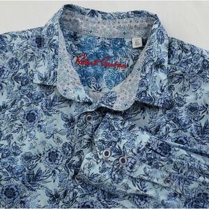 Robert Graham Mens XL Classic Fit Blue Floral Long Sleeve Button Down Shirt